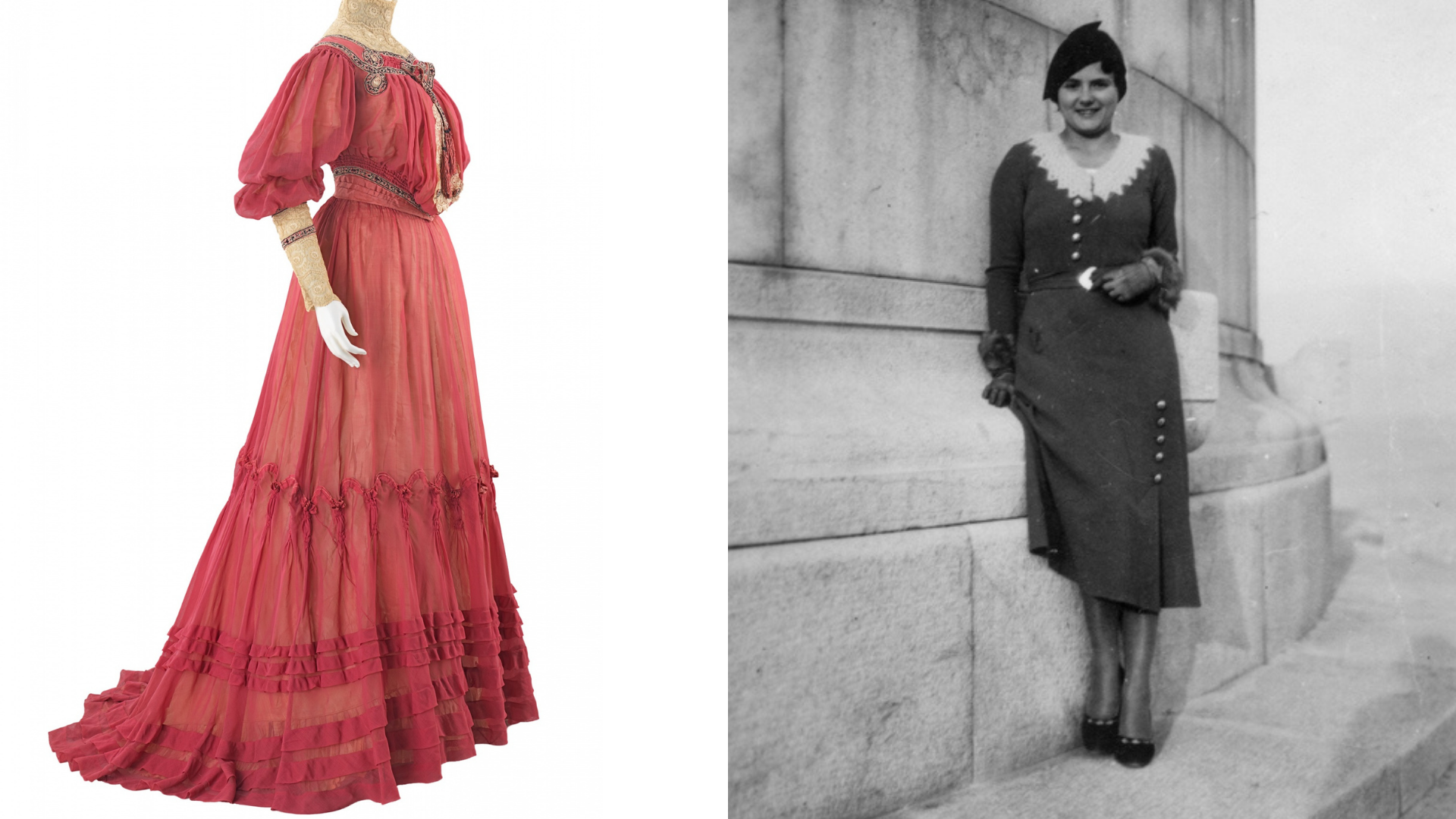 Comparação vestido 1900 x vestido 1920